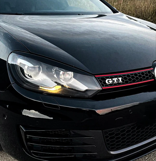 Paupières de Phares Avant Noir Brillant pour Volkswagen Golf 6