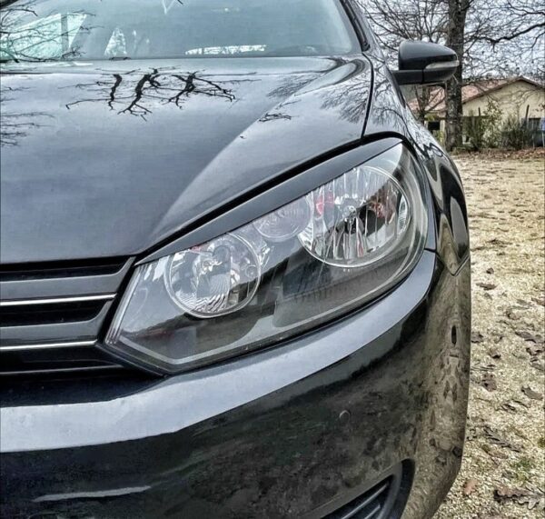 Paupières de Phares Avant Noir Brillant pour Volkswagen Golf 6
