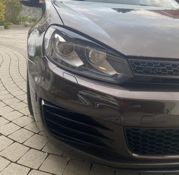 Paupières de Phares Avant Noir Brillant pour Volkswagen Golf 6